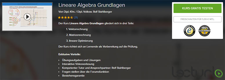 Lecturio Onlinekurs Lineare Algebra