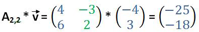 2x2-Matrix mit Vektor multipliziert