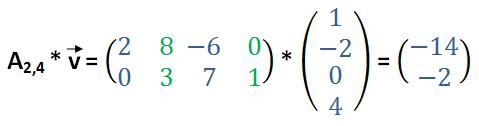 2x4-Matrix mit Vektor multipliziert