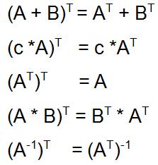 Transponierte Matrix Rechenregeln