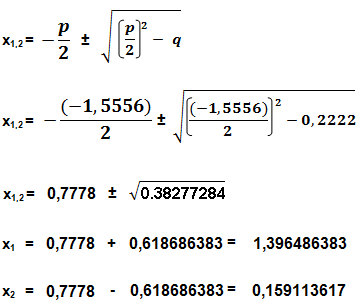 p-q-Formel Beispiel 2