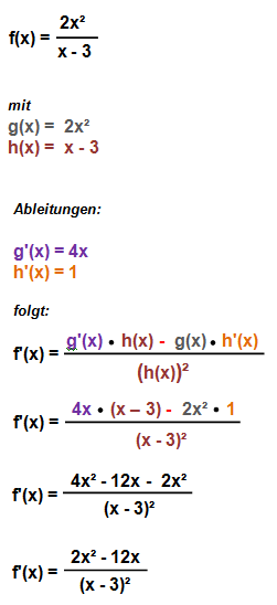 Quotientenregel Beispiel