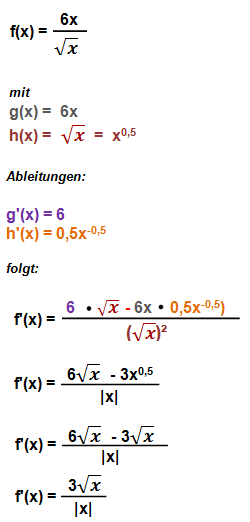 Quotientenregel Beispiel 2